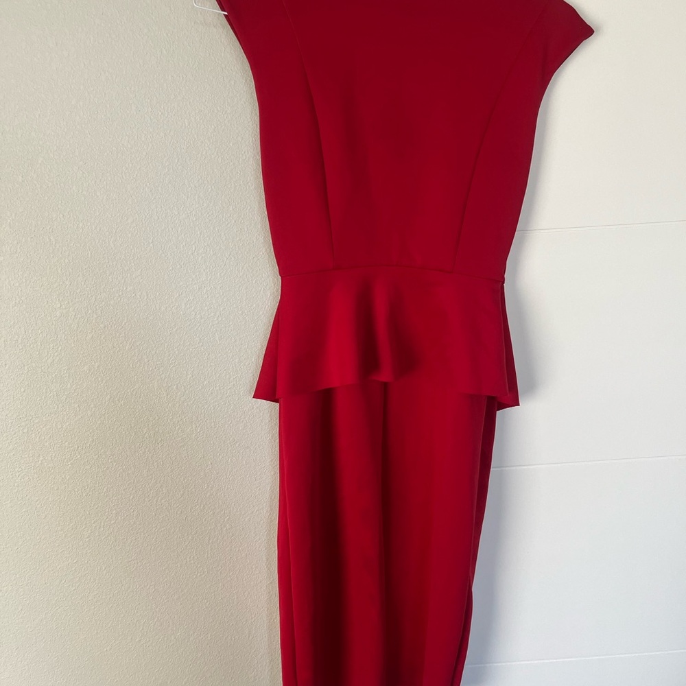 Elegant Red Peplum Dress